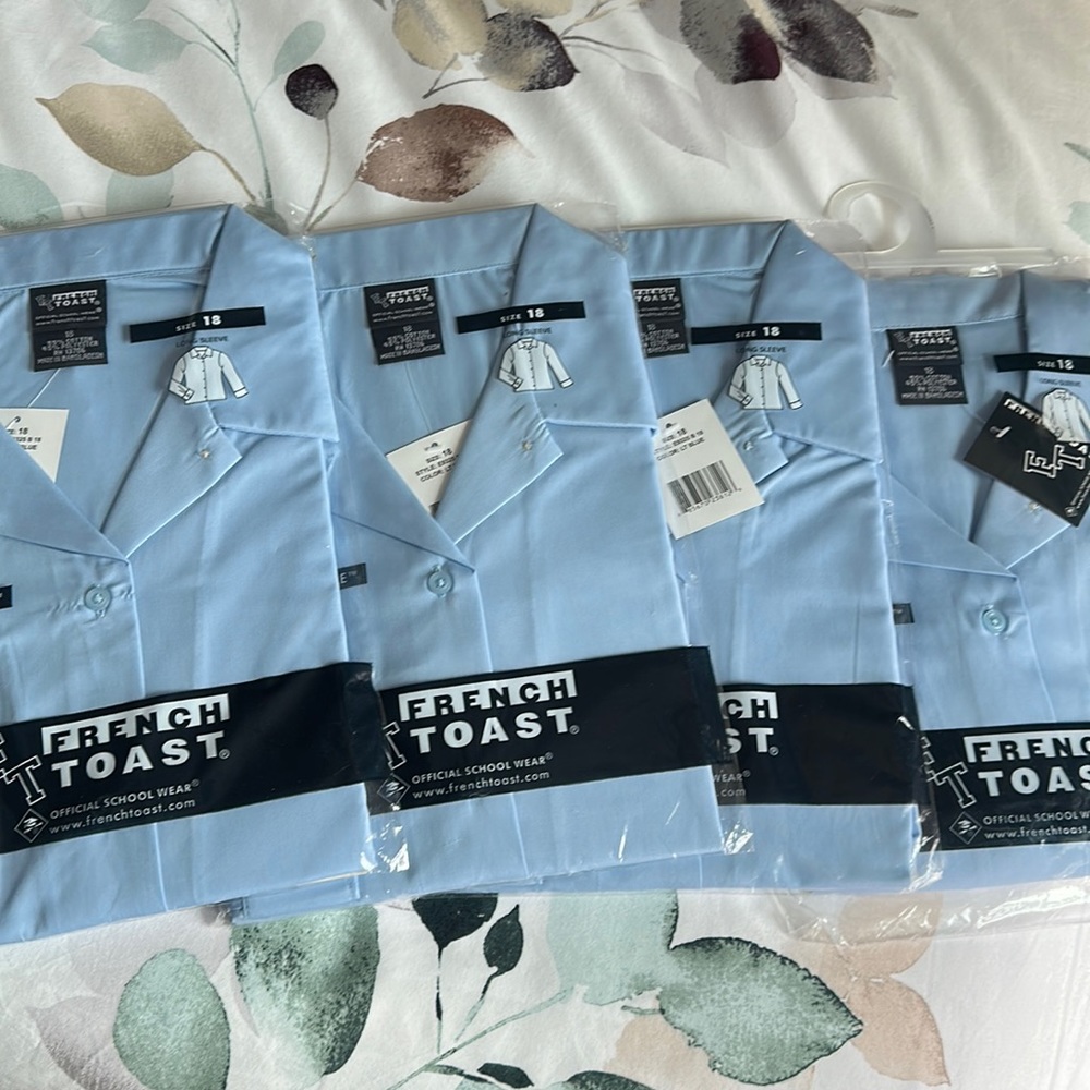 French Toast Long sleeve uniform shirts.  Size 18